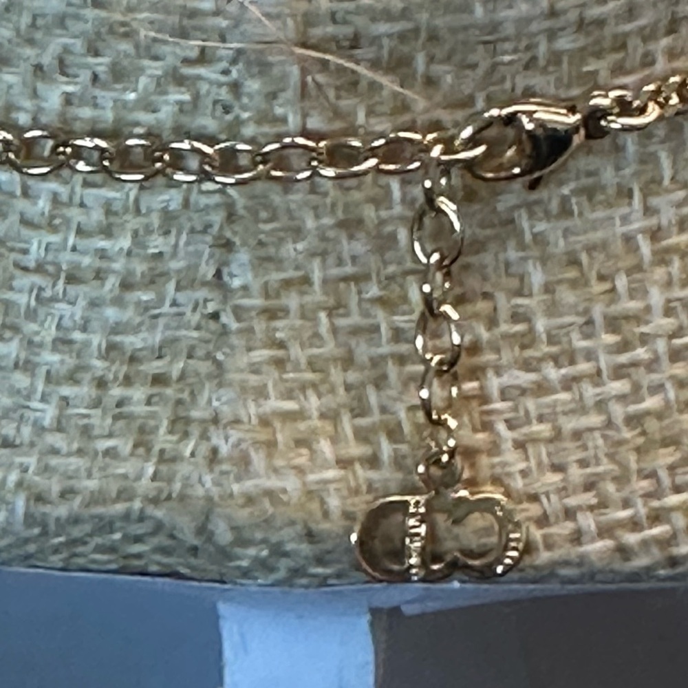 Dior Bow Gold Plated Crystal Necklace EUC Vintage 16-20 in​​ - Picture 5 of 8